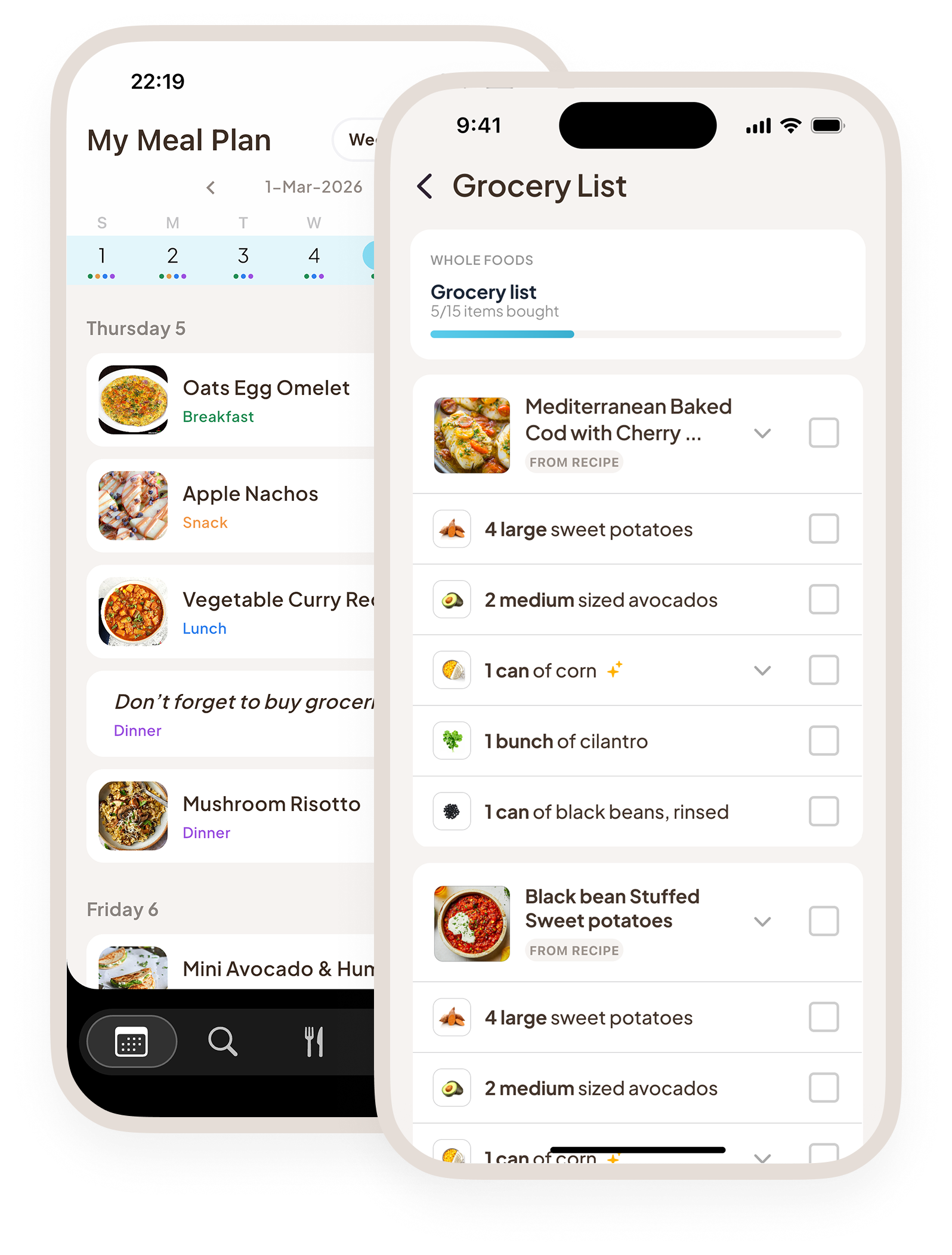 Ellē weekly meal planner